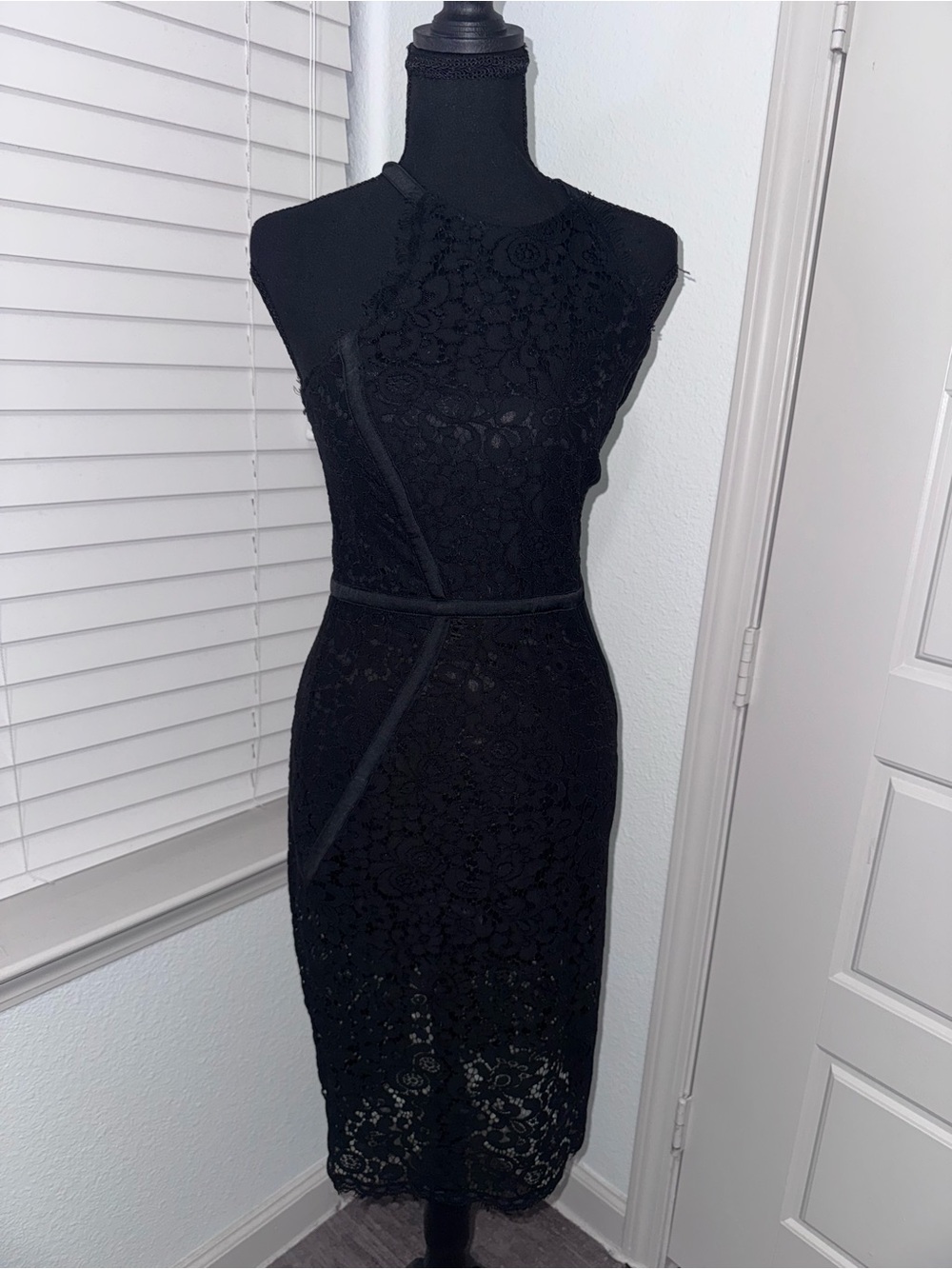 Express Black Lace Sheath Dress - Elegant Sleeveless Party Dress